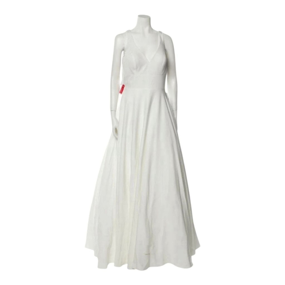 Mac Duggal Gown Size 8 White V-Neck - Picture 7 of 10